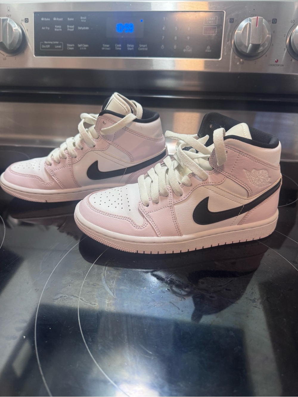 Nike Air Jordan 1 Mid Barely Rose Pink Black Women’s 5.5